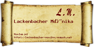 Lackenbacher Mónika névjegykártya